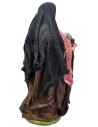 Woman with a basket of hams 12 cm in terracotta with fabric