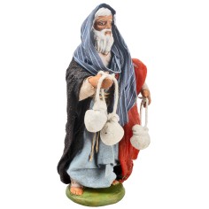 Pastor con queso serie 12-13 cm en terracota con ropa en 2