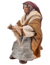 Seated woman with fabric 10 cm series in terracotta with fabric