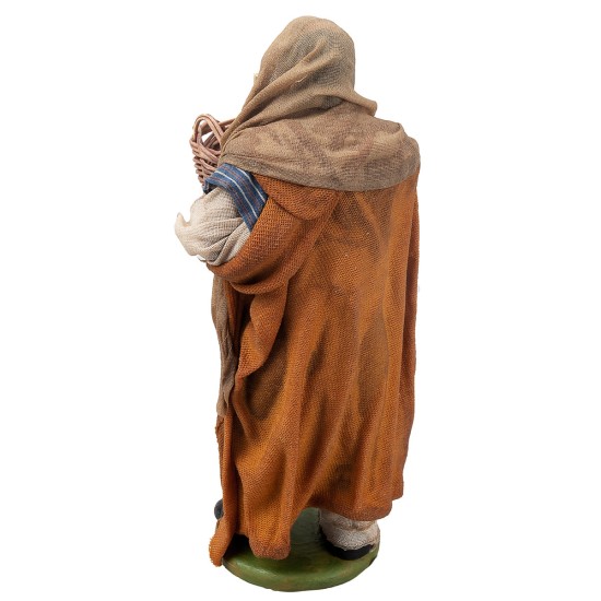 Donna seduta con stoffa serie 10 cm in terracotta con abiti in