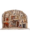 Nativity scene with lights, oven, mill, and brook 81x60x71.5 cm