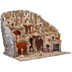 copy of Presepe artigianale con mulino in movimento, ruscello e 2