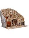 copy of Handcrafted nativity scene with moving mill, stream and