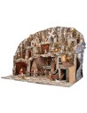 Nativity scene with Landi statues, lights, mill, and stream cm