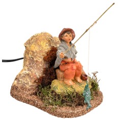 Niño que pesca serie 12 cm Fontanini en movimiento para 2