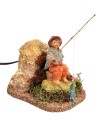 Bambino che pesca serie 12 cm Fontanini in movimento per