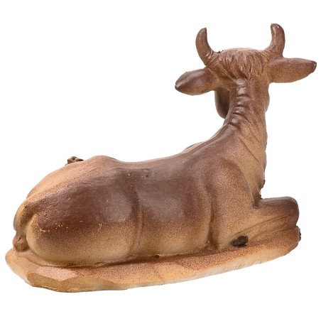 Set bue e asino seduti serie 12 cm per presepe Mondo Presepi