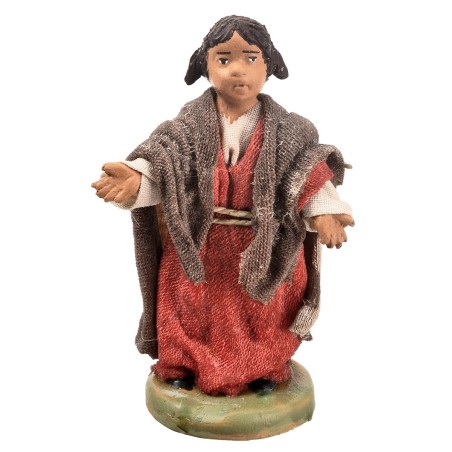 Niño árabe serie 12 cm en terracota con ropa de tela