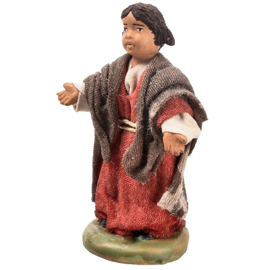 Bambino arabo serie 12 cm in terracotta con abiti in tessuto