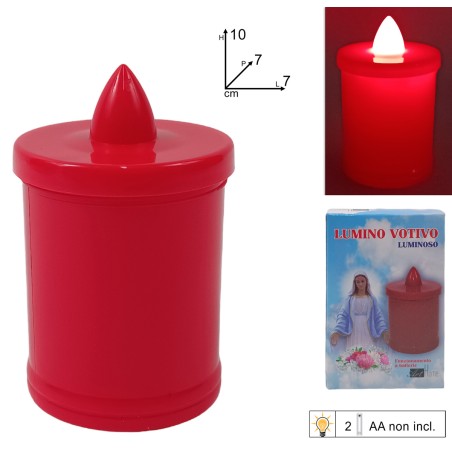 Battery votive candle with flickering flame effect, size 6.3x10.3 cm