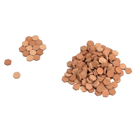 Pavimento hexagonal Ø 10 mm en barro disponible para belén