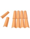 Terracotta roof tiles for nativity scene cm 11.70x4.3x2 h 10 pcs for nativity scene