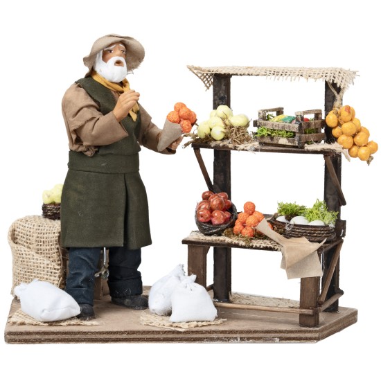 Vendedor de frutas con mostrador h 17 cm en movimiento