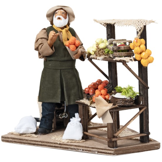 Vendedor de frutas con mostrador h 17 cm en movimiento