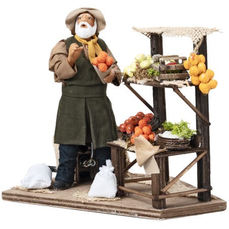Vendedor de frutas con mostrador h 17 cm en movimiento