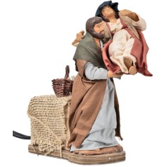 Uomo con donna incinta in braccio h 12,5 cm in movimento per 2