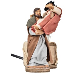 Uomo con donna incinta in braccio h 12,5 cm in movimento