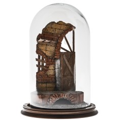 copia de Belén iluminado en campana de vidrio completo de