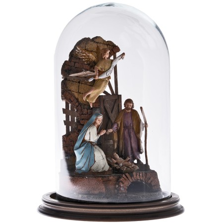 copy of Presepe illuminato in campana di vetro completo di