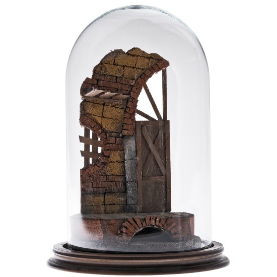 copy of Illuminated Nativity scene in glass dome complete with