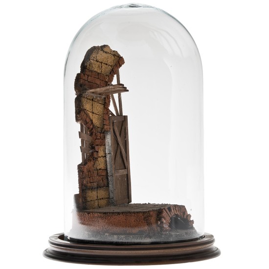 copy of Illuminated Nativity scene in glass dome complete with