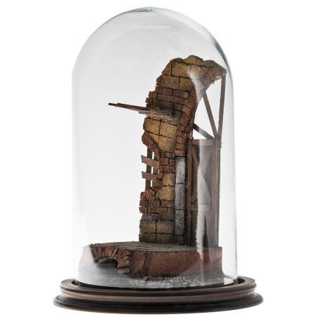 copy of Illuminated Nativity scene in glass dome complete with