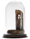 Nativity scene with arch in glass dome and wooden base ø cm