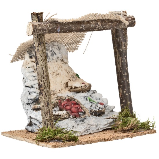 Bottega del fruttivendolo con tenda cm 15x10,3x14,5 h