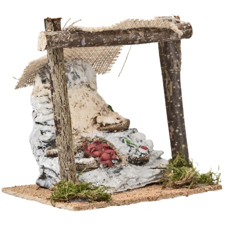 Bottega del fruttivendolo con tenda cm 15x10,3x14,5 h