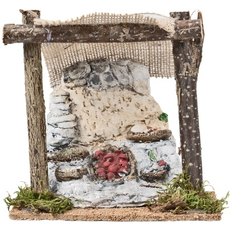 Bottega del fruttivendolo con tenda cm 15x10,3x14,5 h