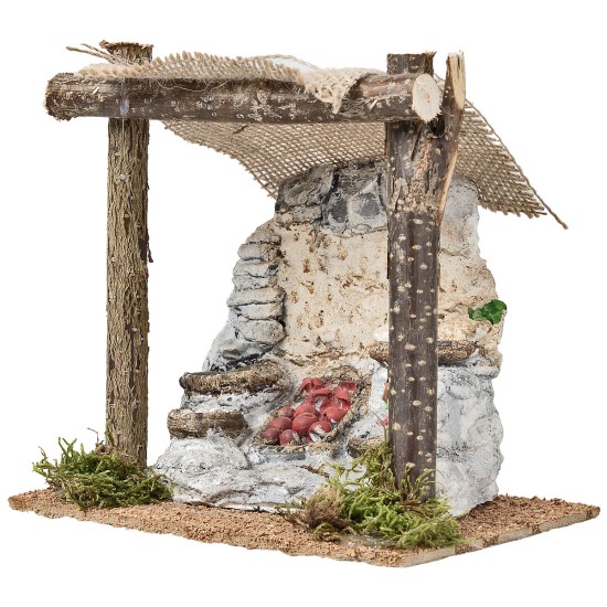 Bottega del fruttivendolo con tenda cm 15x10,3x14,5 h