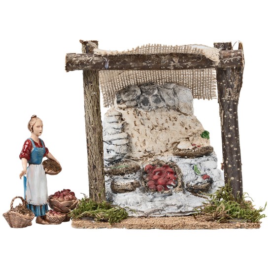 Bottega del fruttivendolo con tenda cm 15x10,3x14,5 h