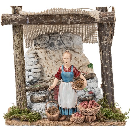 Bottega del fruttivendolo con tenda cm 15x10,3x14,5 h