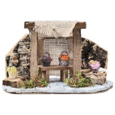 Bottega con tenda e banco con cestini cm 24,7x11x15,2 h per