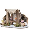 Shop with curtain and counter with baskets cm 24.7x11x15.2 h