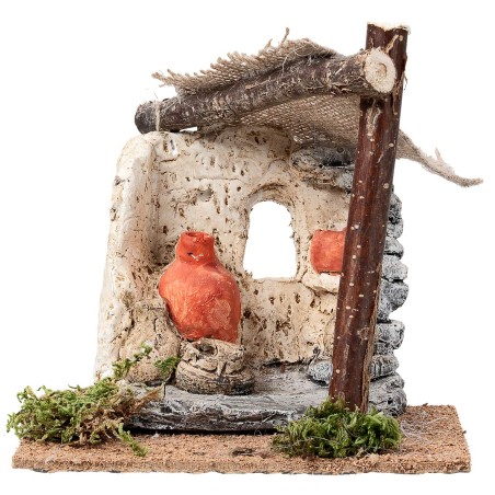 copy of Bottega con tenda e banco con cestini cm 24,7x11x15,2 h