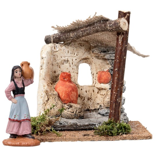 copia de Bottega con toldo y banco con cestas cm 24,7x11x15,2 h