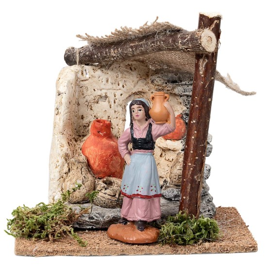 copy of Bottega con tenda e banco con cestini cm 24,7x11x15,2 h