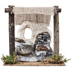 Bottega del pescivendolo con tenda cm 14,2x11,2x14,5 h