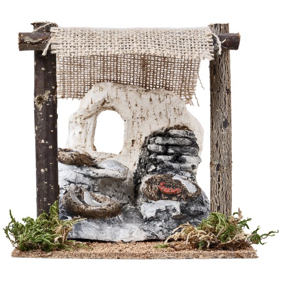 Bottega del pescivendolo con tenda cm 14,2x11,2x14,5 h