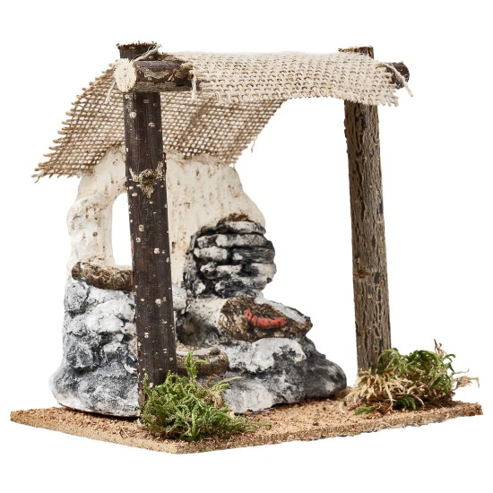 Bottega del pescivendolo con tenda cm 14,2x11,2x14,5 h