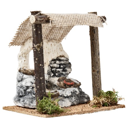 copy of Shop with awning and amphoras cm 15x11.2x14.5 h for