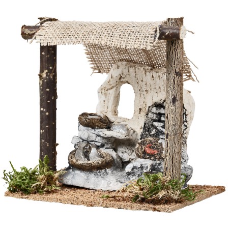 Bottega del pescivendolo con tenda cm 14,2x11,2x14,5 h