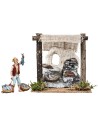 Bottega del pescivendolo con tenda cm 14,2x11,2x14,5 h