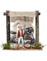 Bottega del pescivendolo con tenda cm 14,2x11,2x14,5 h