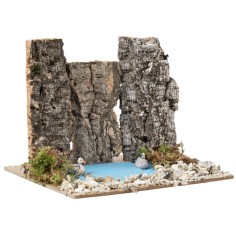 Estanque con gansos cm 15x15x12,2 h para belén Mundo Belenes 2