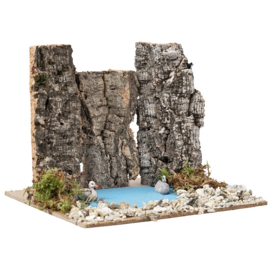 Pond with geese cm 15x15x12.2 h for nativity scene Mondo Presepi