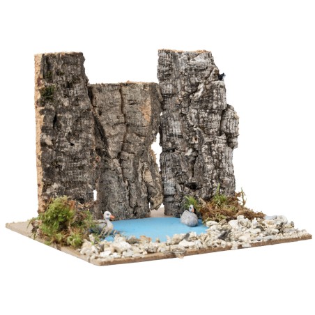 Pond with geese cm 15x15x12.2 h for nativity scene Mondo Presepi