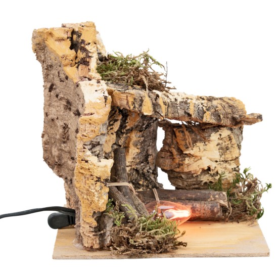 Illuminated grotto with working light cm 14.2x14.2x15 h for