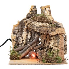 Illuminated cave with working light cm 14.2x14.2x15 h 2